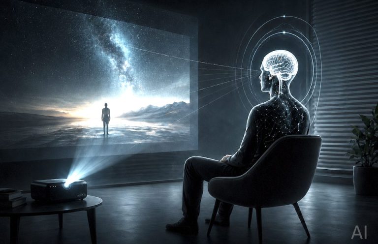 Wissenschaftliche Einordnung Eine Person sitzt vor einer Projektion